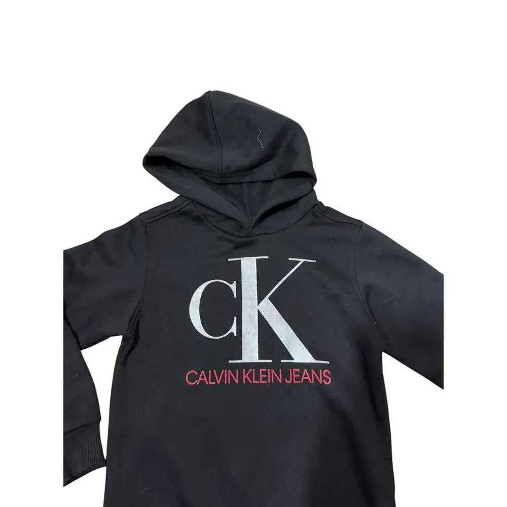 Calvin Klein Jeans Hooded Sweater Logo Long Sleeve Boys Size 6